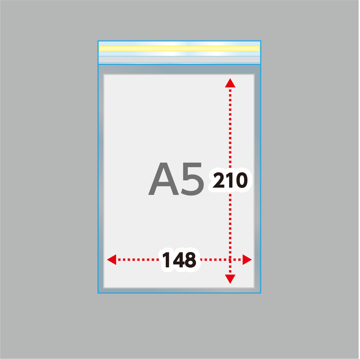 A5タイプ(30μ)160×225+40 フタ糊付(スリム加工) - 100枚パック