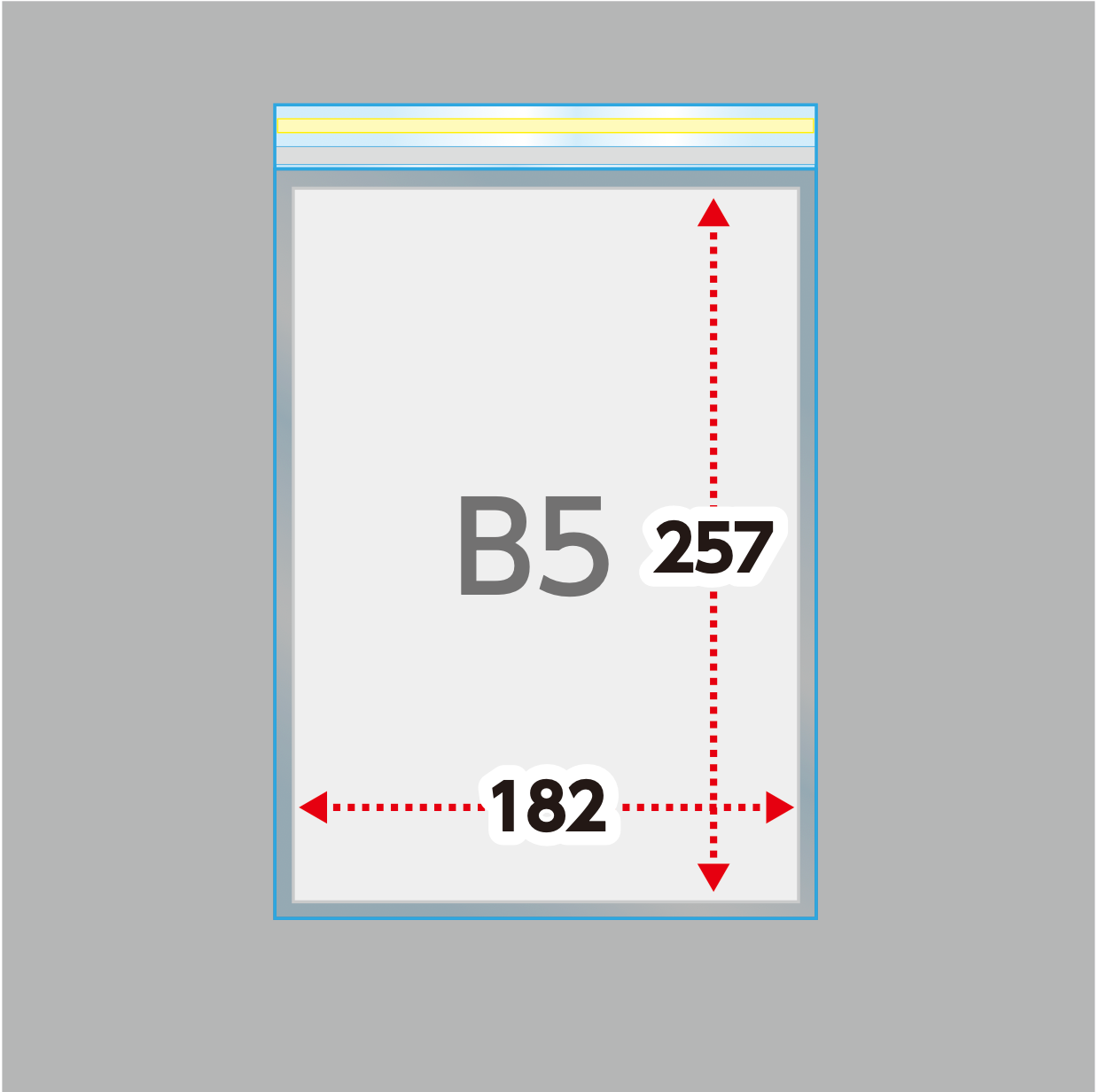 B5タイプ(30μ)195×270+40 フタ糊付(スリム加工) - 1000枚まとめ売り