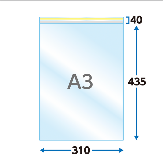 A3タイプ　310×435＋40フタ糊付(スリム加工) - 100枚パック