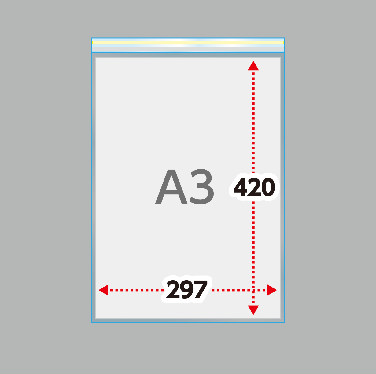 A3タイプ(30μ)310×435＋40フタ糊付(スリム加工) - 1000枚まとめ売り